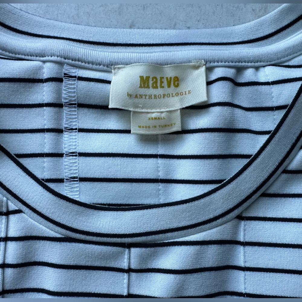 Anthropologie | Maeve Corset Peplum Top- Striped Nautical Classic, Size Small - Picture 11 of 15